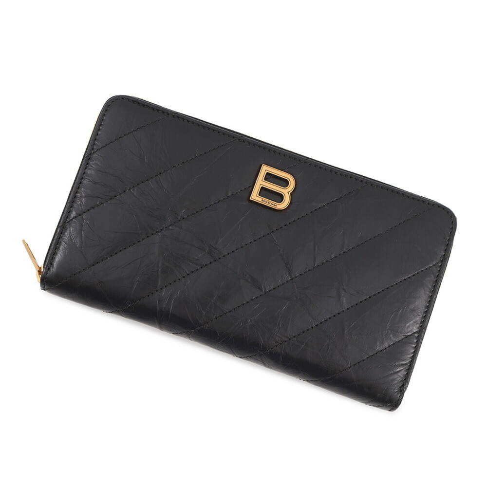 Balenciaga Long Wallet Crushed Continental Quilted Calf Leather 766447 BALENC...